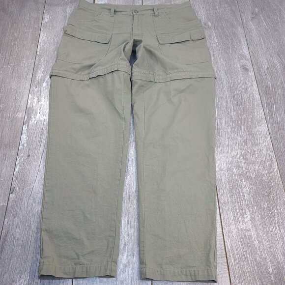Vintage REI Pants Mens 36 Green Convertible Zip Off Hiking Safari Travel - Picture 2 of 9